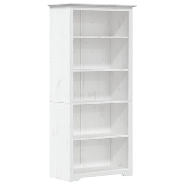 vidaXL Bücherregal 5 Fächer BODO Weiß 82x40x173 cm Massivholz Kiefer