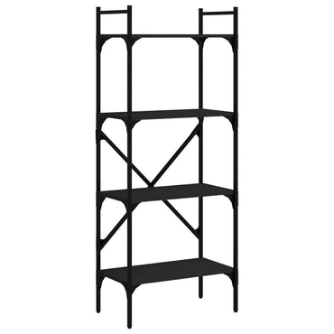 vidaXL Bücherregal 4 Fächer Schwarz 56x31,5x138,5 cm Holzwerkstoff