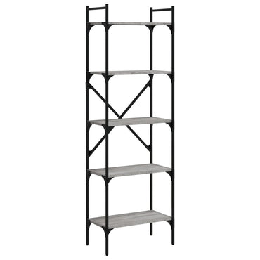 vidaXL Bücherregal 5 Fächer Grau Sonoma 56x31,5x174 cm Holzwerkstoff
