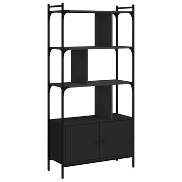 vidaXL Bücherregal mit Türen Schwarz 76,5x30x154,5 cm Holzwerkstoff