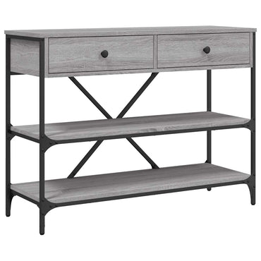 vidaXL Console avec tiroirs et étagères Gris Sonoma