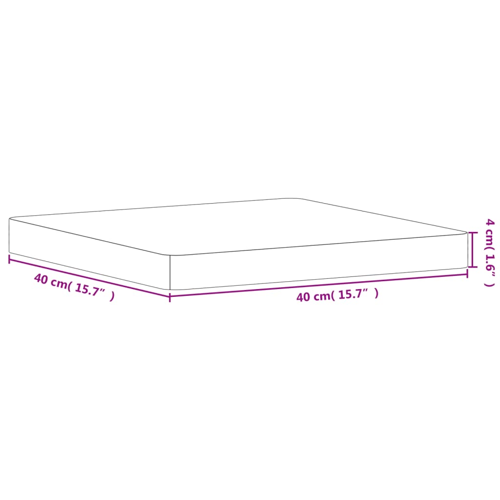 vidaXL Tischplatte 40x40x4 cm Quadratisch Massivholz Buche