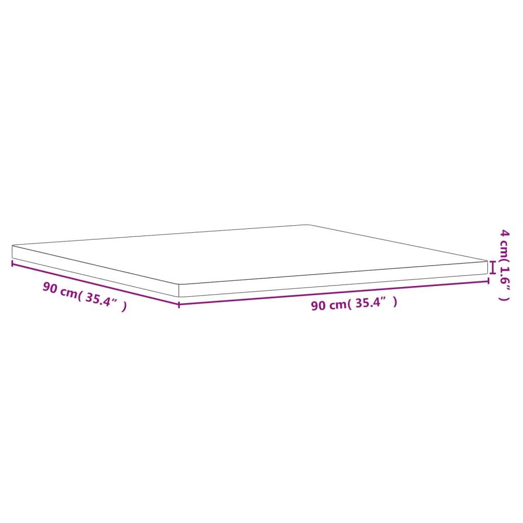 vidaXL Tischplatte 90x90x4 cm Quadratisch Massivholz Buche
