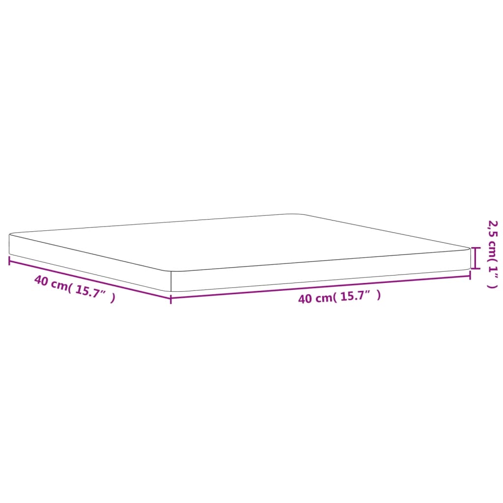 vidaXL Tischplatte 40x40x2,5 cm Quadratisch Massivholz Buche