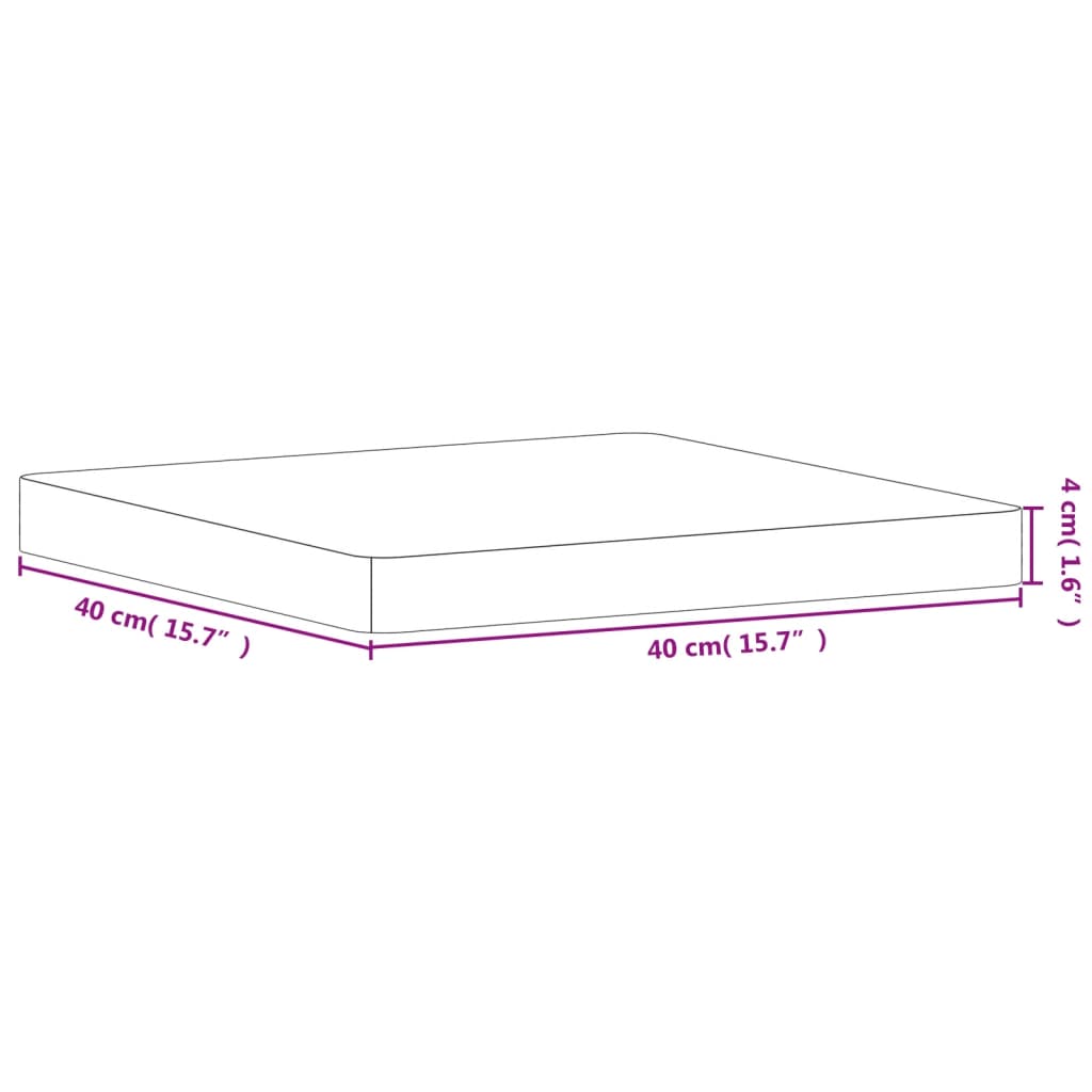 vidaXL Tischplatte 40x40x4 cm Quadratisch Massivholz Buche