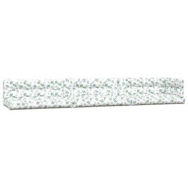 vidaXL Coussins de palette 7 pcs Motif feuilles Tissu