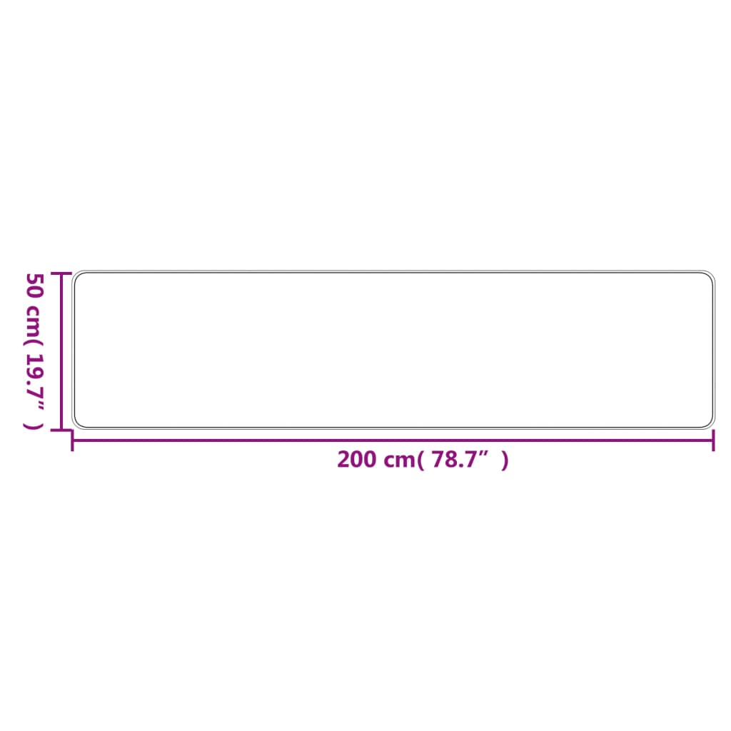 vidaXL Teppichläufer Sisal-Optik Platina 50x200 cm