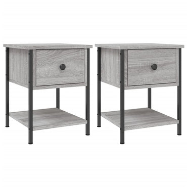 vidaXL Nachttische 2 Stk. Grau Sonoma 34x35,5x45 cm Holzwerkstoff