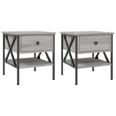 vidaXL Nachttische 2 Stk. Grau Sonoma 40x42x45 cm Holzwerkstoff