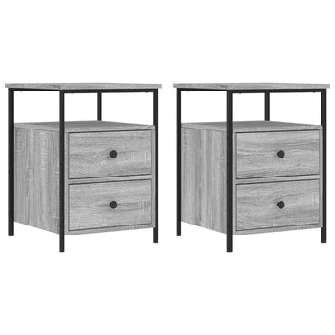 vidaXL Nachttische 2 Stk. Grau Sonoma 44x45x60 cm Holzwerkstoff