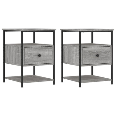 vidaXL Nachttische 2 Stk. Grau Sonoma 40x42x56 cm Holzwerkstoff