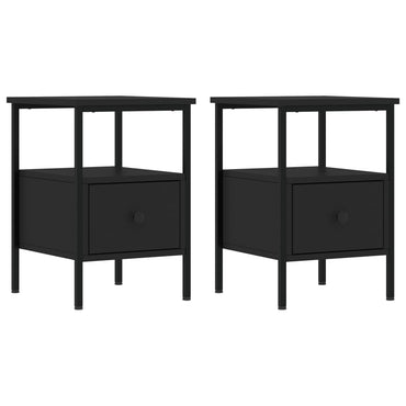 vidaXL Nachttische 2 Stk. Schwarz 34x36x50 cm Holzwerkstoff