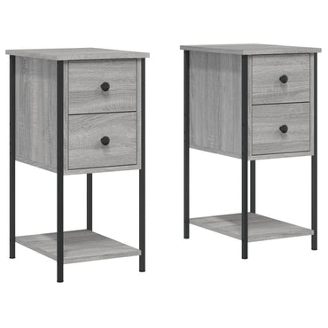 vidaXL Nachttische 2 Stk. Grau Sonoma 32x42x70 cm Holzwerkstoff