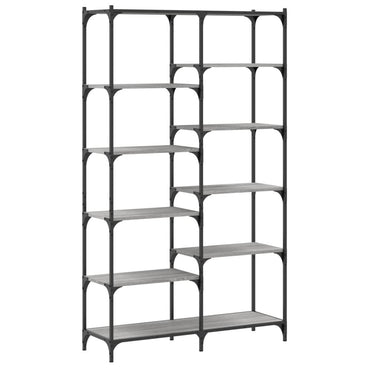 vidaXL Bücherregal Grau Sonoma 100x32x170 cm Holzwerkstoff und Eisen