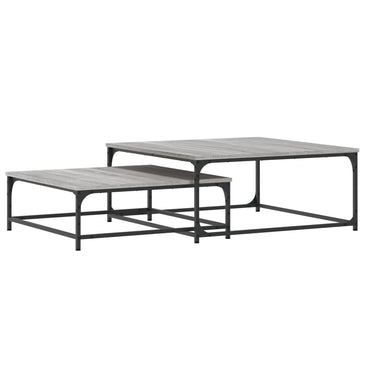 vidaXL Tables gigognes 2 pcs Gris Chêne Sonoma Aggloméré