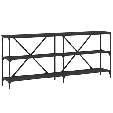 vidaXL Table console Noir 180x30x75 cm Bois d'ingénierie et fer