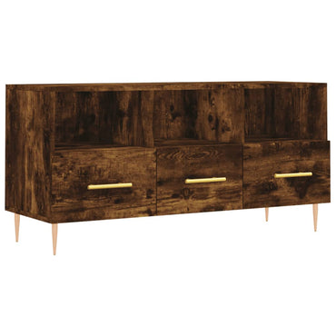 vidaXL Meuble TV chêne fumé 102x36x50 cm Aggloméré