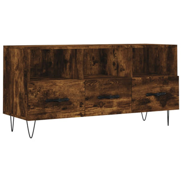 vidaXL Meuble TV chêne fumé 102x36x50 cm Aggloméré
