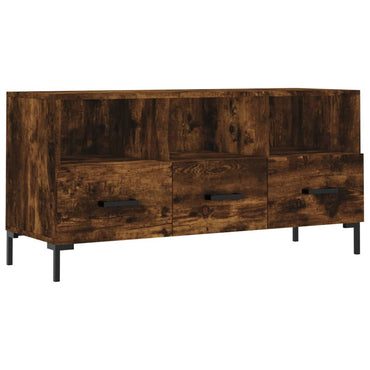 vidaXL Meuble TV chêne fumé 102x36x50 cm Aggloméré