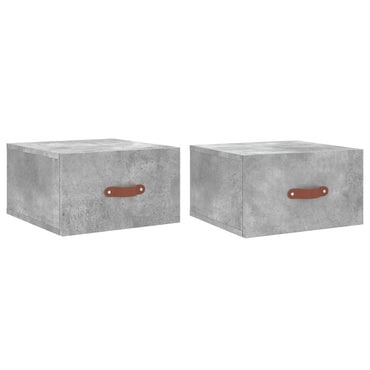 vidaXL Tables de chevet murales 2 pcs Gris béton 35x35x20 cm