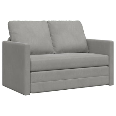 vidaXL Bodensofa mit Schlaffunktion Hellgrau 122x204x55 cm Samt