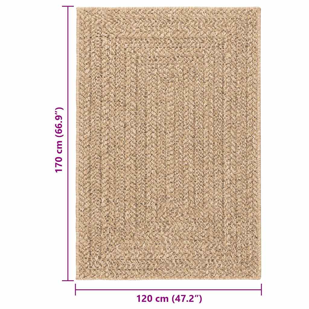 vidaXL Tapis 120x170 cm Aspect Jute Intérieur et Extérieur