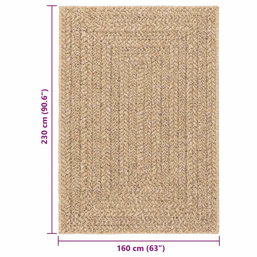 vidaXL Teppich 160x230 cm Jute-Optik Innen und Außen