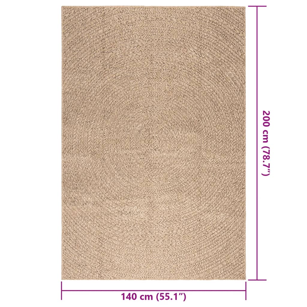 vidaXL Tapis 140x200 cm aspect jute Intérieur et extérieur