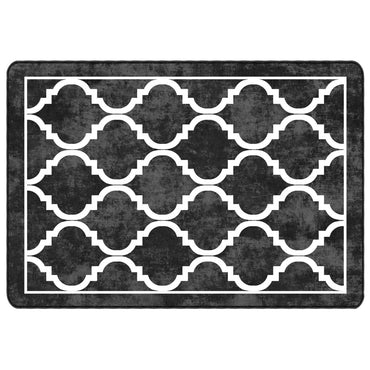 vidaXL Tapis lavable Noir et blanc 160x230 cm Antidérapant