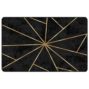 vidaXL Tapis lavable Noir et doré 190x300 cm Antidérapant