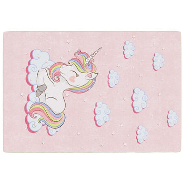 vidaXL Tapis pour enfants rose 160x230 cm Licorne Lavable Antidérapant