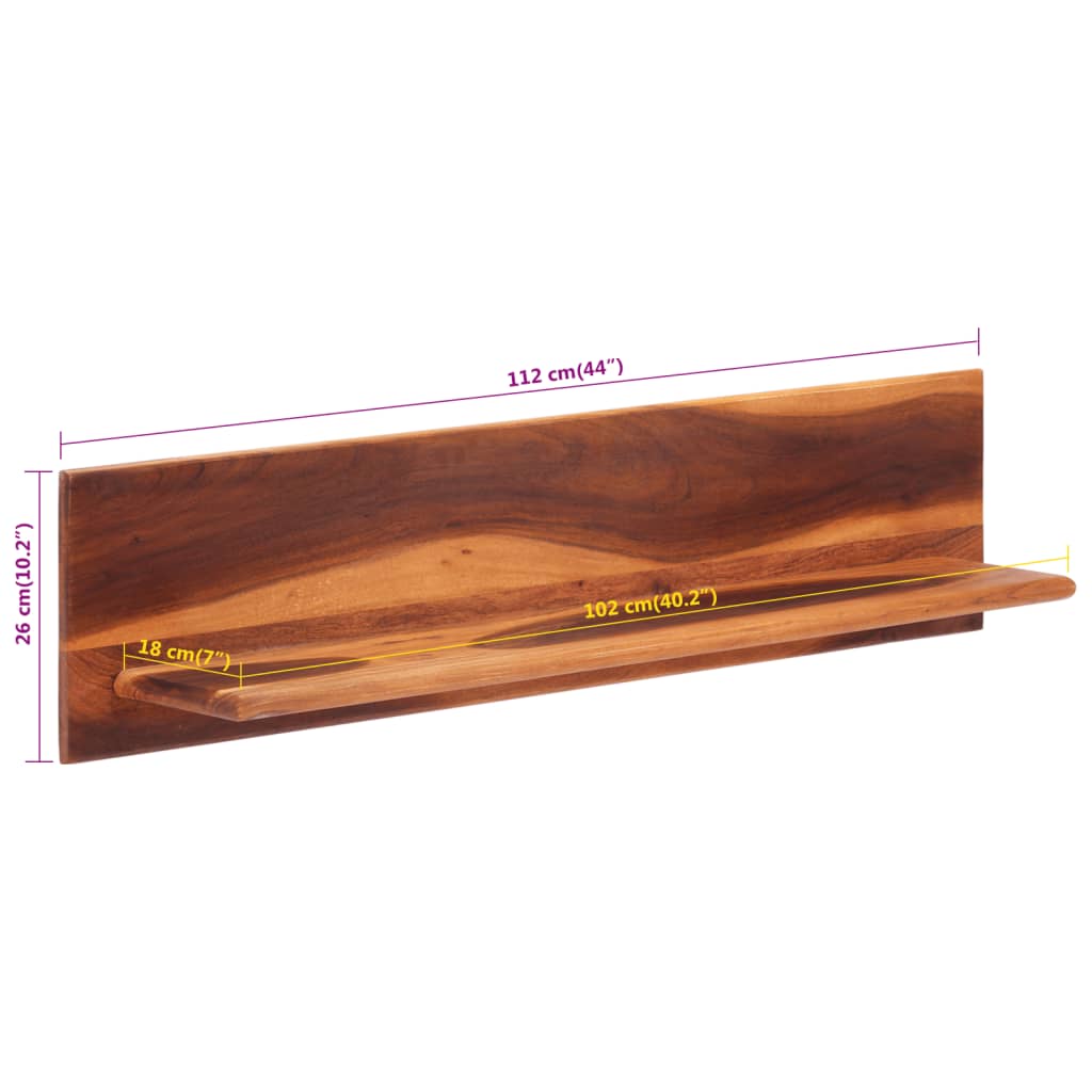vidaXL Wandregale 2 Stk. 112x20x26 cm Massivholz Akazie