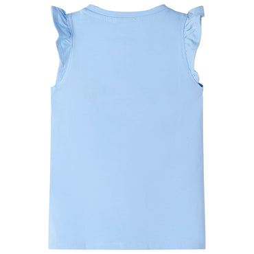 Kinder-T-Shirt mit Rüschenärmeln Hellblau 128