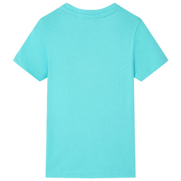 Kinder-Kurzarmshirt Aquablau 128