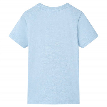 Kinder-T-Shirt Hellblau Melange 104