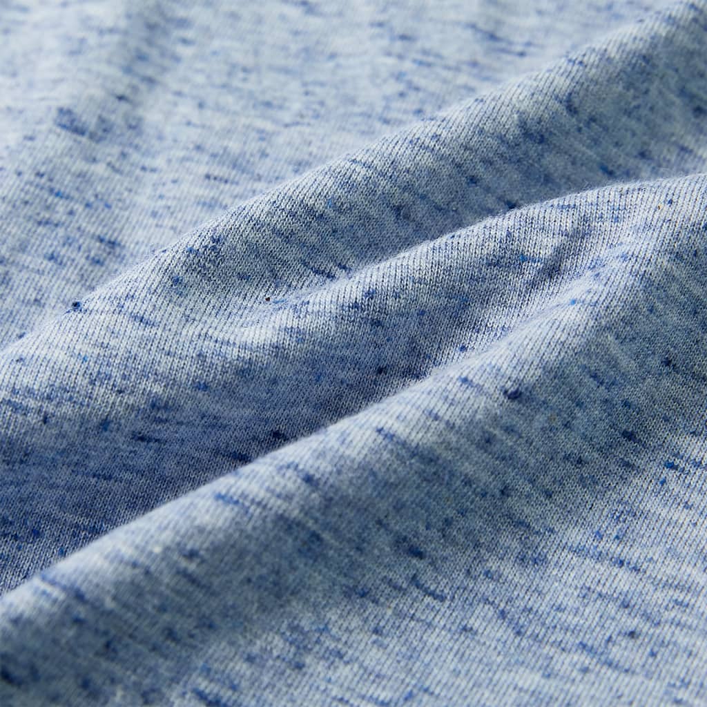 Kinder-Kurzarmshirt Blau Melange 140