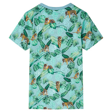T-shirt enfant vert clair chiné 140