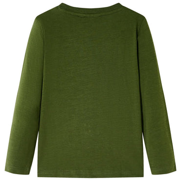 Kinder-Langarmshirt Dunkles Khaki 128