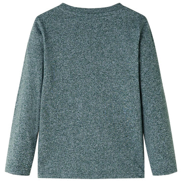 Kinder-Langarmshirt Dunkelgrün Melange 116