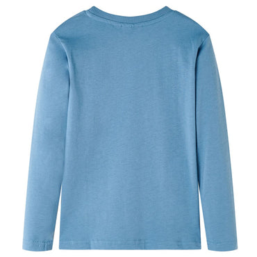 Kinder-Langarmshirt Mittelblau 104