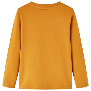 Kinder-Langarmshirt Dunkles Ocker 116