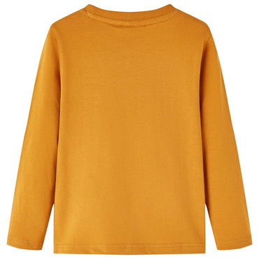 Kinder-Langarmshirt Dunkles Ocker 128