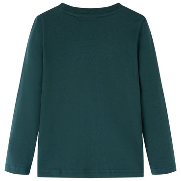 Kinder-Langarmshirt Dunkelgrün 128
