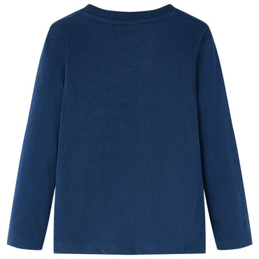 Kinder-Langarmshirt Marineblau 128