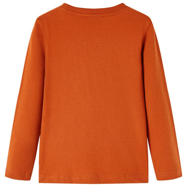 Kinder-Langarmshirt Rostbraun 116