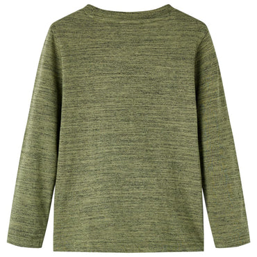 Kinder-Langarmshirt Khaki Melange 104
