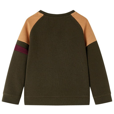 Kinder-Sweatshirt Dunkles Khaki und Kamelbraun 140