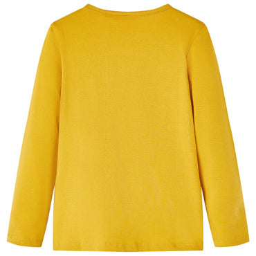 Kinder-Langarmshirt Dunkles Ocker 140