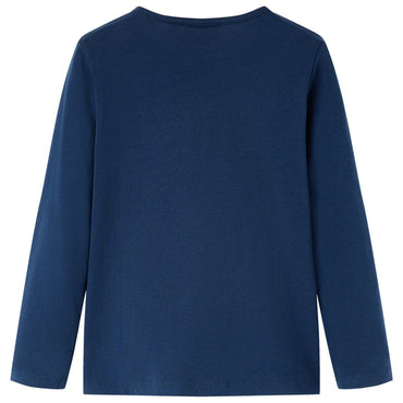 Kinder-Langarmshirt Marineblau 128