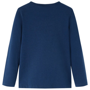 Kinder-Langarmshirt Marineblau 128